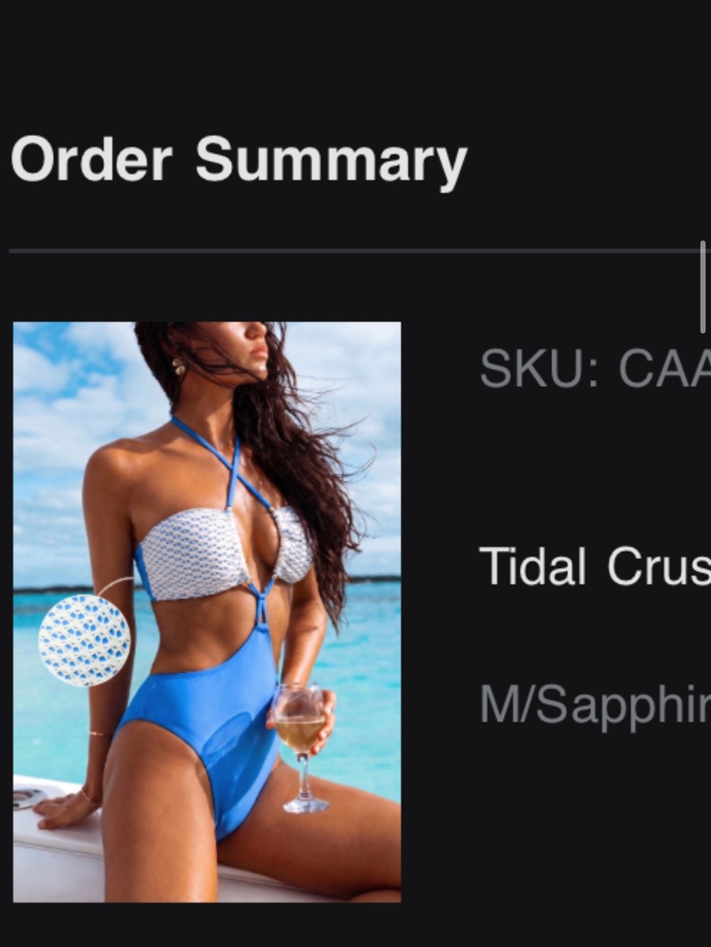 Cupshe Tidal Crush Sapphire & White One-Piece Swimsuit